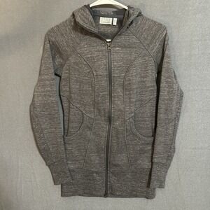 Athleta Hoodie Womens Extra Extra Small CYA Strength Gray Full Zip Thumbholes